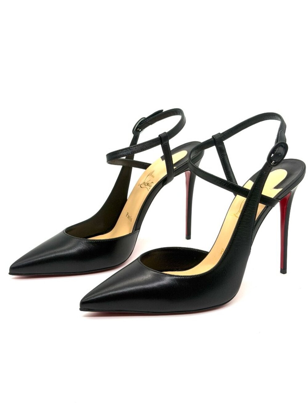 Christian Louboutin JENLOVE 100 Leather Ankle Strap Heels Pump Shoes Sandal - Picture 8 of 16